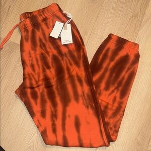 Good American Red Tie-Dye Joggers
